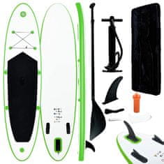 Vidaxl Nafukovací Stand up paddleboard, zeleno biely