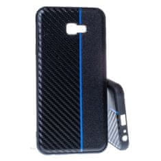 Universal Pouzdro Moto Carbon Samsung Galaxy J4+ J415 2018 Černo-modré