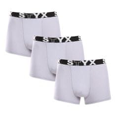 Styx 3PACK pánske boxerky športová guma sivé (G10676767) - veľkosť XXL