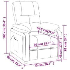 Petromila vidaXL Masážne kreslo, tmavohnedé, látka