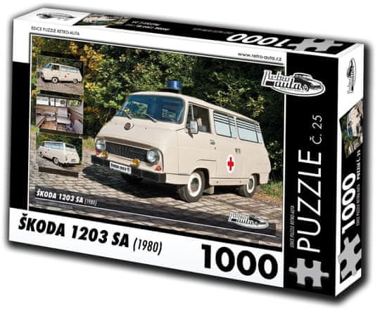 RETRO-AUTA© Puzzle č. 25 Škoda 1203 SA (1980) 1000 dielikov