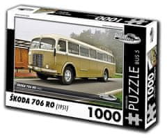 RETRO-AUTA© Puzzle BUS č. 5 Škoda 706 RO (1951) 1000 dielikov