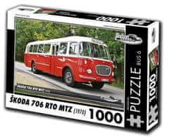 RETRO-AUTA© Puzzle BUS č. 6 Škoda 706 RTO MTZ (1970) 1000 dielikov