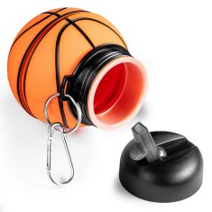 CoZy Skladacia silikónová fľaša, 520 ml - Basketbal