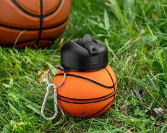 CoZy Skladacia silikónová fľaša, 520 ml - Basketbal