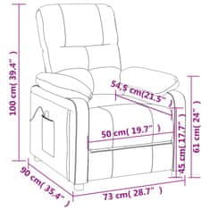 Petromila vidaXL Masážne kreslo, sivohnedé, látka