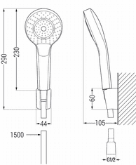 Mexen Royo vaňová batéria so sprchovým setom R05, biela - 7223R05-20