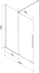 Mexen Velar, 2-krídlová posuvná vaňová zástena 150 x 150 cm, 8mm číre sklo, medená matná, 896-150-000-01-65