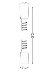 Mexen príslušenstvo, Sprchová hadica 125 cm, oceľová, zlatá, 79435-50