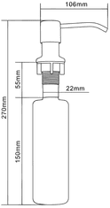 Mexen príslušenstvo, dávkovač saponátu do kuchynského drezu, čierna škvrnitá, 6601320-76