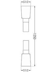 Mexen príslušenstvo, Sprchová hadica 125 cm, hladký povrch, čierna, 79425-70