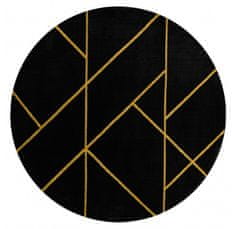 Dywany Łuszczów Kusový koberec Emerald geometric 1012 black and gold kruh 160x160 (priemer) kruh