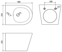 Mexen RICO, závesný bidet, 48 x 35 cm, biela, 35724800