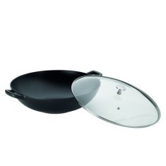 Kela Panvica WOK s pokrievkou KL-12475 liatinový CALIDO 36 cm čierna