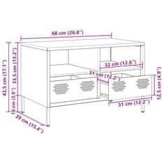 Vidaxl TV skrinka biela 68x39x43,5 cm oceľ valcovaná za studena