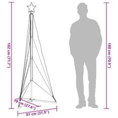 Vidaxl Svetlo na vianočný stromček 363 LED studené biele 182 cm