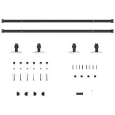 Vidaxl Kovanie na posuvné dvere skrinky 200 cm uhlíková oceľ