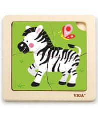 Viga Viga Drevené puzzle Zebra 4ks