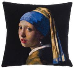 Dům Vánoc Gobelínová obliečka na vankúš Dievča s perlou, Jan Vermeer 45x45 cm