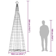 Vidaxl Vianočný stromček svetelný kužeľ 550 LED farebný 304 cm