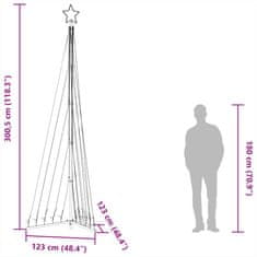 Vidaxl Svetlo na vianočný stromček 495 LED studené biele 300,5 cm