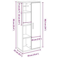 Vidaxl Kúpeľňová skrinka s držiakom na rolky staré drevo 39x22x90 cm