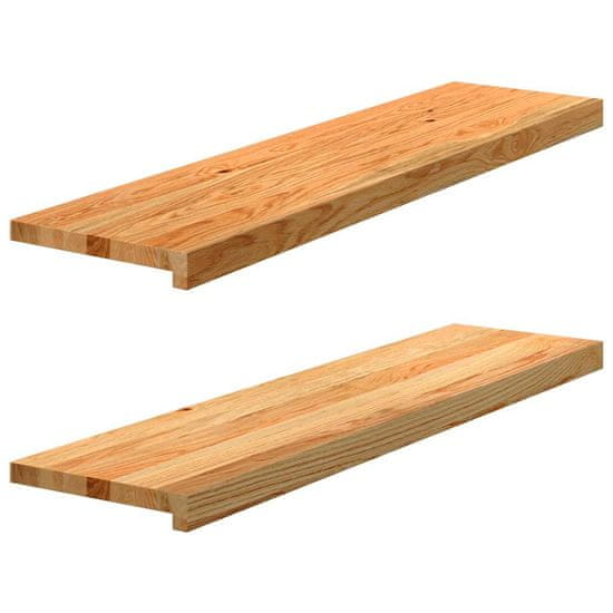 shumee vidaXL Okenný parapet 2 ks svetlohnedá 100x25x2 cm dubový masív