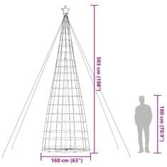 Vidaxl Vianočný stromček svetelný kužeľ 1534 LED teplý biely 503 cm