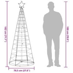 Vidaxl Vianočný stromček svetelný kužeľ 200 LED studený biely 182 cm