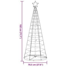 Vidaxl Vianočný stromček svetelný kužeľ 200 LED modrý 182 cm