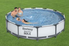 Bestway Nadzemný bazén okrúhly Steel Pro MAX, kartušová filtrácia, priemer 3,66 m, výška 76 cm