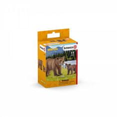 Schleich Wild Life 42473 Medveď grizzly – matka s mláďaťom