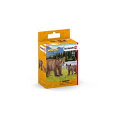 Schleich Wild Life 42473 Medveď grizzly – matka s mláďaťom