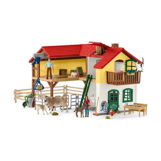 Schleich Farm World 42407 Farma so stajňou a zvieratami