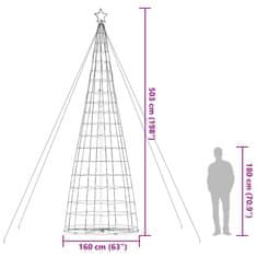 Vidaxl Vianočný stromček svetelný kužeľ 1534 LED farebný 503 cm