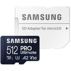 SAMSUNG Paměťová karta Micro SDXC 512GB PRO Ultimate + SD adaptér