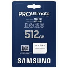 SAMSUNG Paměťová karta Micro SDXC 512GB PRO Ultimate + SD adaptér