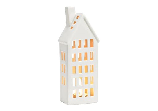 Dům Vánoc Porcelánový svietnik House white 26 cm