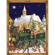 Dům Vánoc Obrázkový adventný kalendár Vianočný vlak 26,5 x 35,5 cm