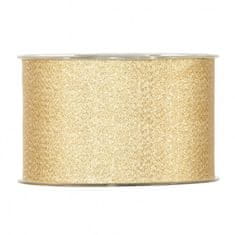 Dům Vánoc Široká vianočná textilná stuha Gold 6,3 cm x 20 metrov