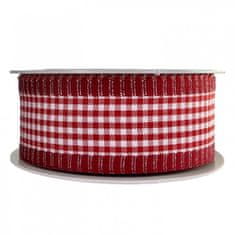 Dům Vánoc Vianočná textilná stuha Plaid 4 cm x 10 metrov