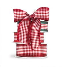 Dům Vánoc Vianočná textilná stuha Plaid 4 cm x 10 metrov