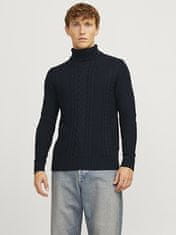 Jack&Jones Pánsky sveter JJCRAIG Knit Fit 12258483 Sky Captain (Veľkosť M)