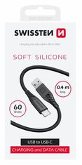 SWISSTEN datový kabel Soft Silicon USB / USB-C 0,4 M černý 71506519