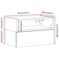 Petromila vidaXL Nástenné nočné stolíky 2 ks čierne 45x26x28,5 cm