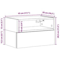 Petromila vidaXL Nástenné nočné stolíky 2 ks dymový dub 45x26x28,5 cm