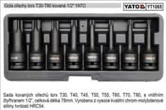 YATO Zástrčné hlavice torx kované sada 8 kusov T30-T80 Yato