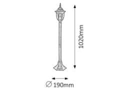 Rabalux Rabalux vonkajšie stĺpikové svietidlo Milano E27 1x MAX 60W antická zlatá 8375