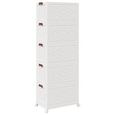 Vidaxl stohovateľný úložný box s kolesami 5poschodový 75L 64x40x179 cm