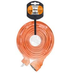 Solight Predlžovací kábel 230V/10A - 10m, 1 zásuvka, 3 x 1mm, IP20, oranžový